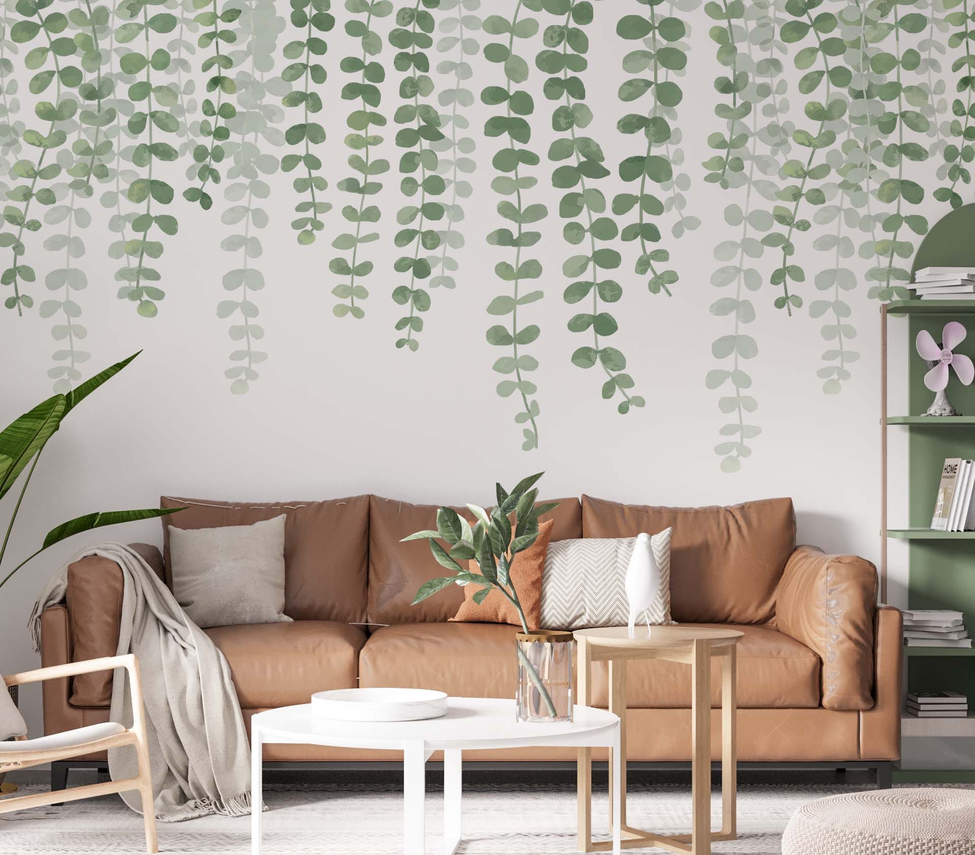Hanging Eucalyptus Greenery Wall Stickers Vines Leaves Decals, LF310 –  StickersForLife