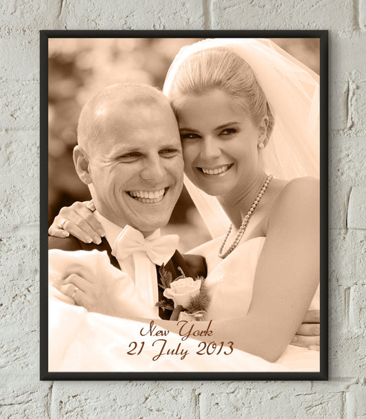 Personalized third 3d wedding leather anniversary gift Portrait couple