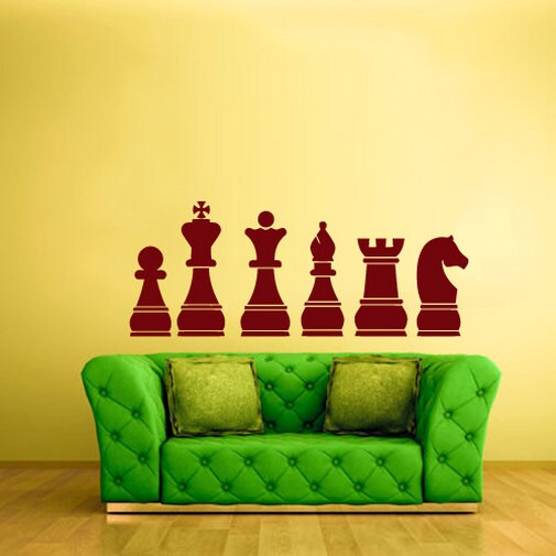 chess figures wall decals  (Z765)