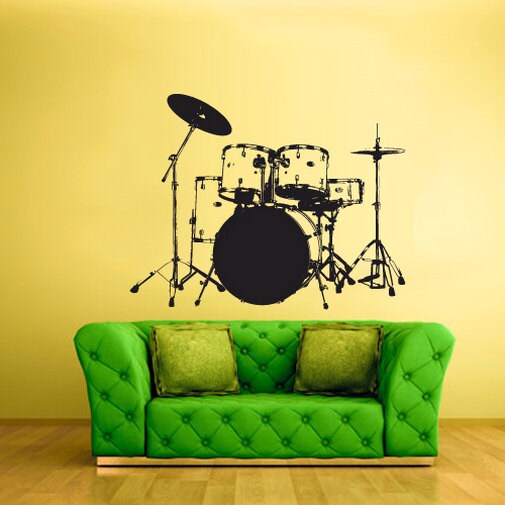 Drum wall decal music decor rvz2171