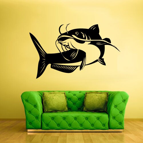 Bass Wall Decal Catfish Fish fishing decor  rvz2261