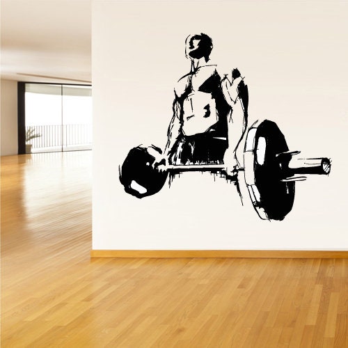 Crossfit Gym Training wall decal barbell Fitness  z3063