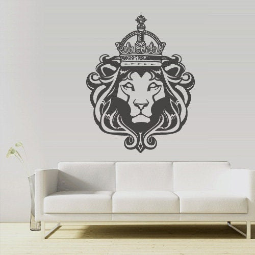 Lion Wall Decal Leo Head crown rvz3139