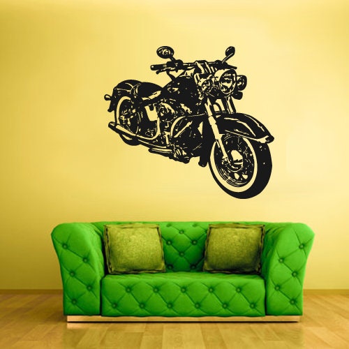 Classic Motorcycle Wall Decal Chopper z2141