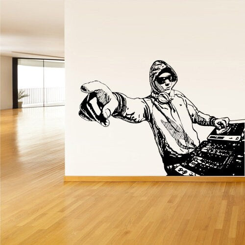 DJ wall decal Disco Music Studio decor Z3108