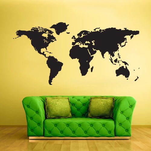 World map wall decal Z450