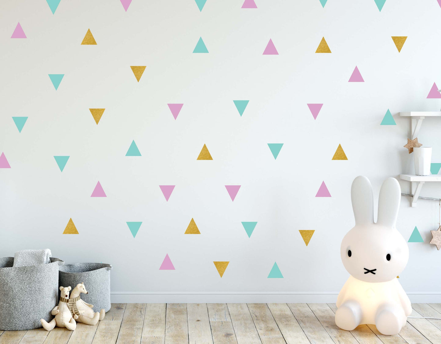 Polka Dots Wall Decals Peel & Stick Stickers Triangles,  LF009