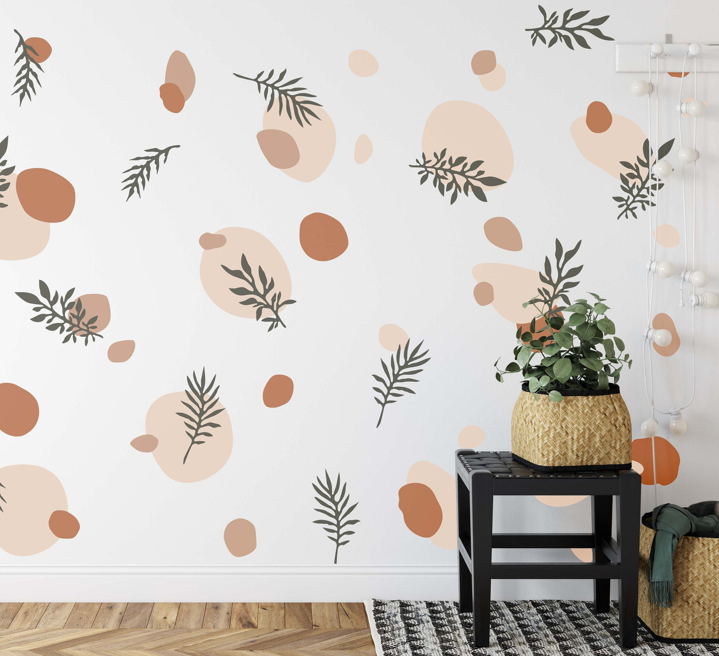 Greenery Boho Wall Decals Color Spots Stickers, LF026