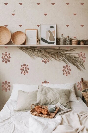 Boho Wall Decals Tribal Stickers Floral Ornament Decor, LF084