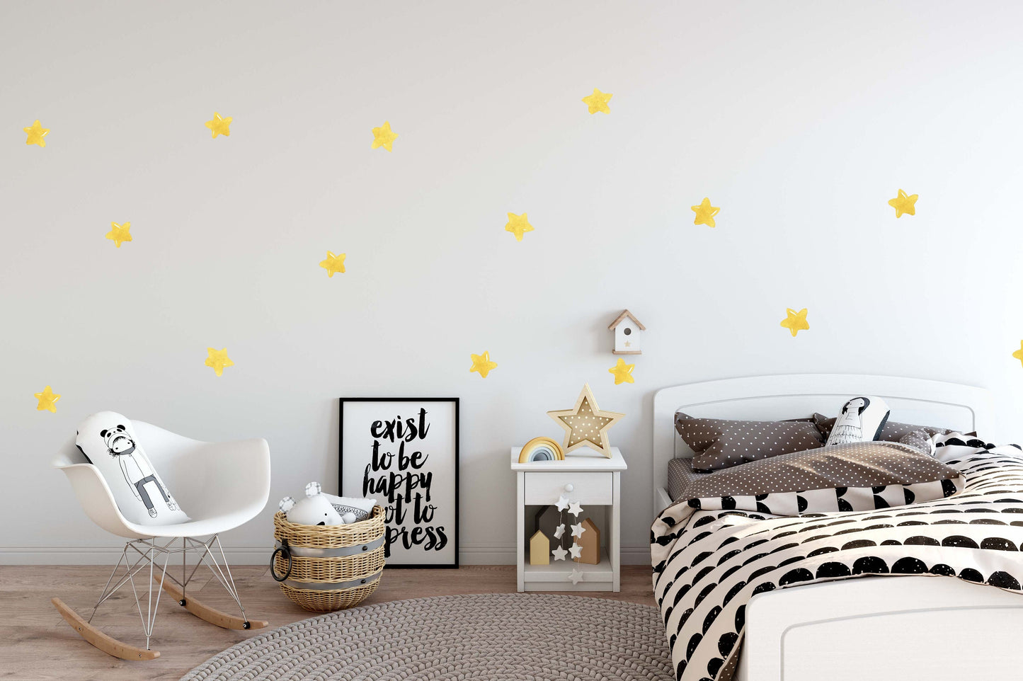 Star Wall Decals Watercolor Stickers Yellow,LF122