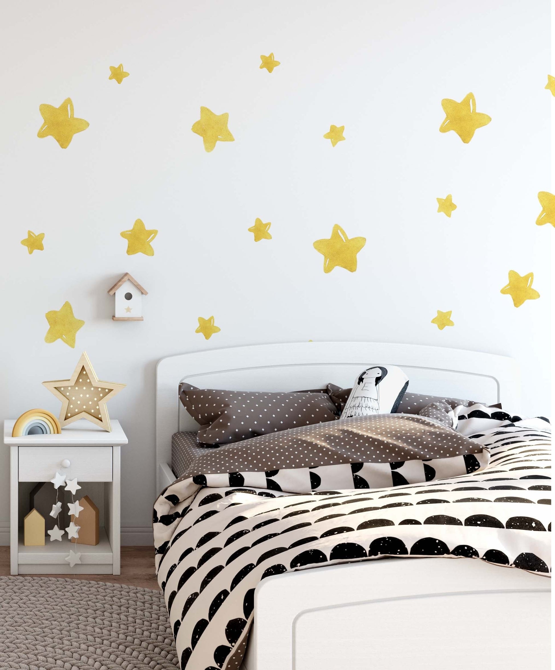 Star Wall Decals Watercolor Stickers Yellow,LF122 – StickersForLife
