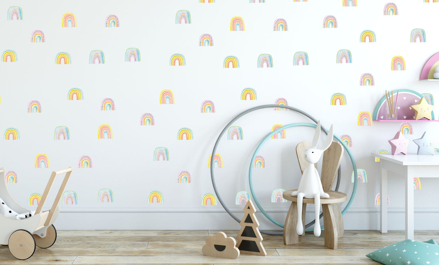 Rainbow wall decals stickers Watercolor, LF139