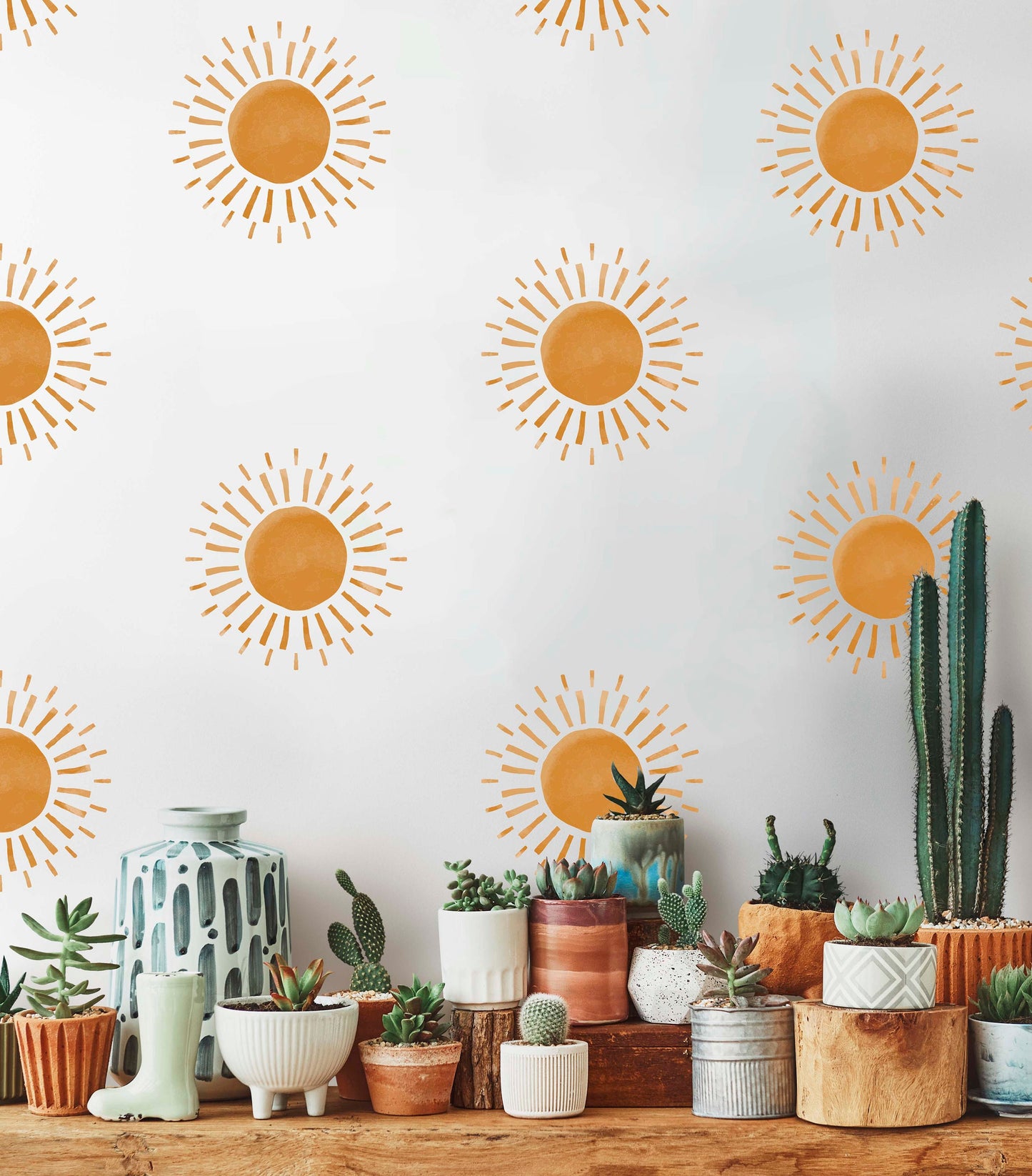 Sun Wall Decals Watercolor Boho Small Stickers, LF144