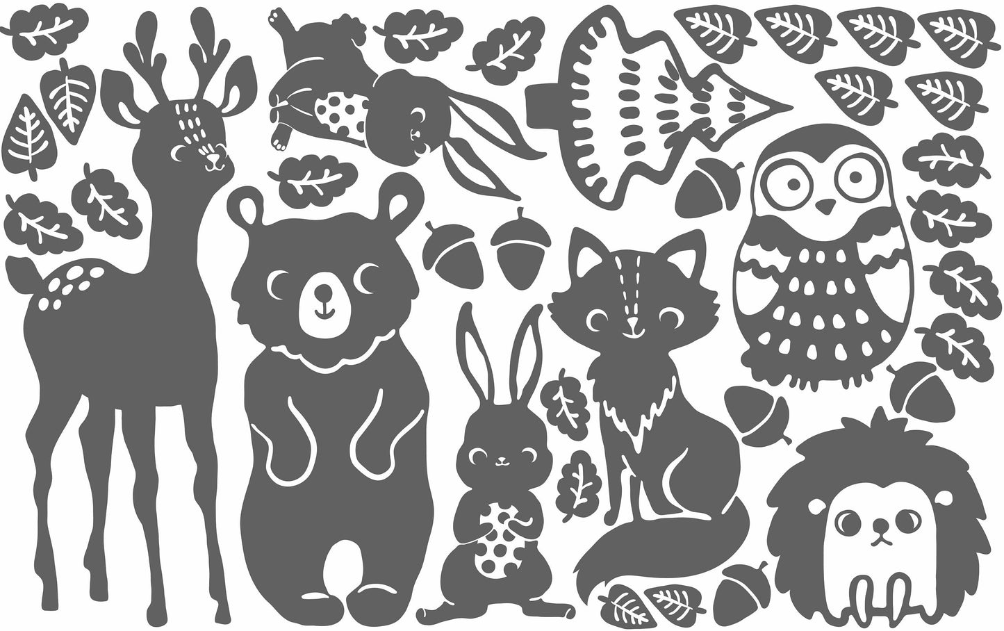 Forest Animals Wall Decal Fox Nursery Bear Room Decor Stickers Woodland , LF147