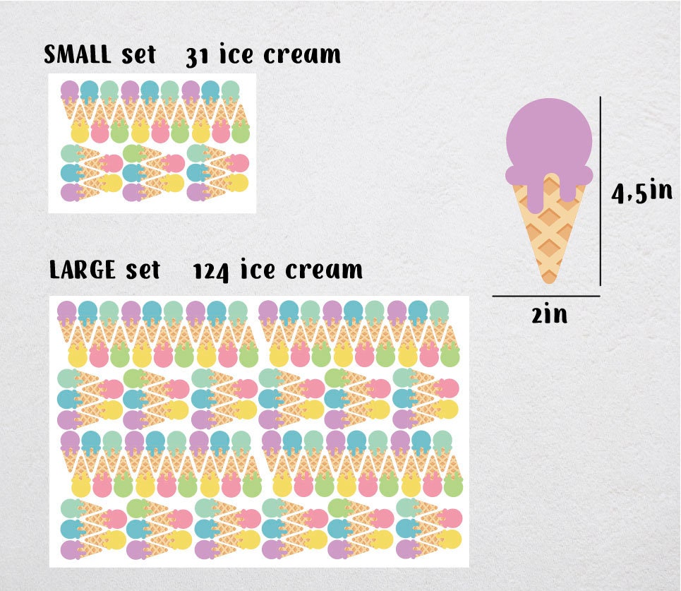 Ice Cream Wall Decal, Polka dot decals, Ice cream stickers, LF158