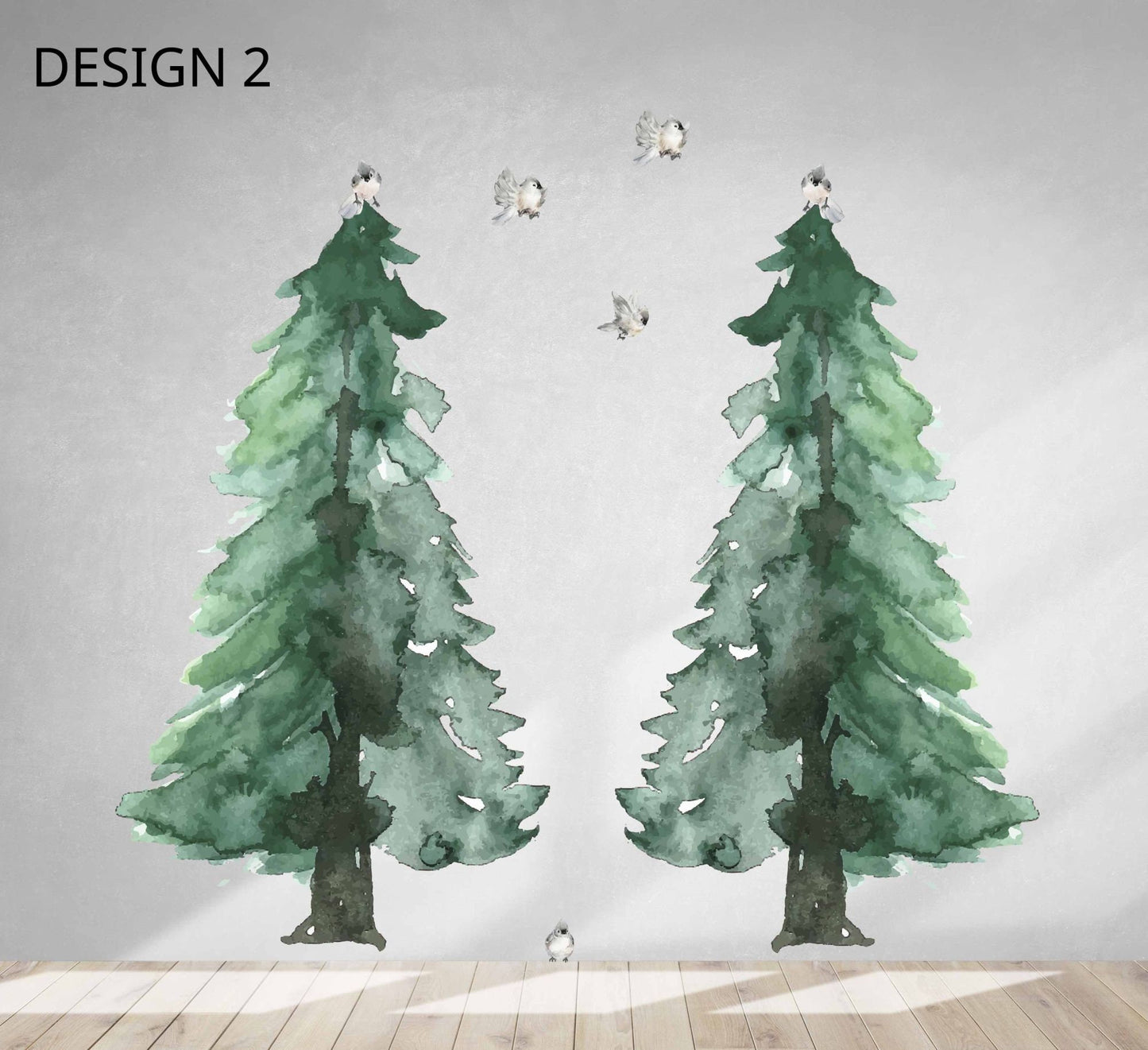 Pine Tree Forest Wall Decals Woodland Large Kids Nursery, LF008