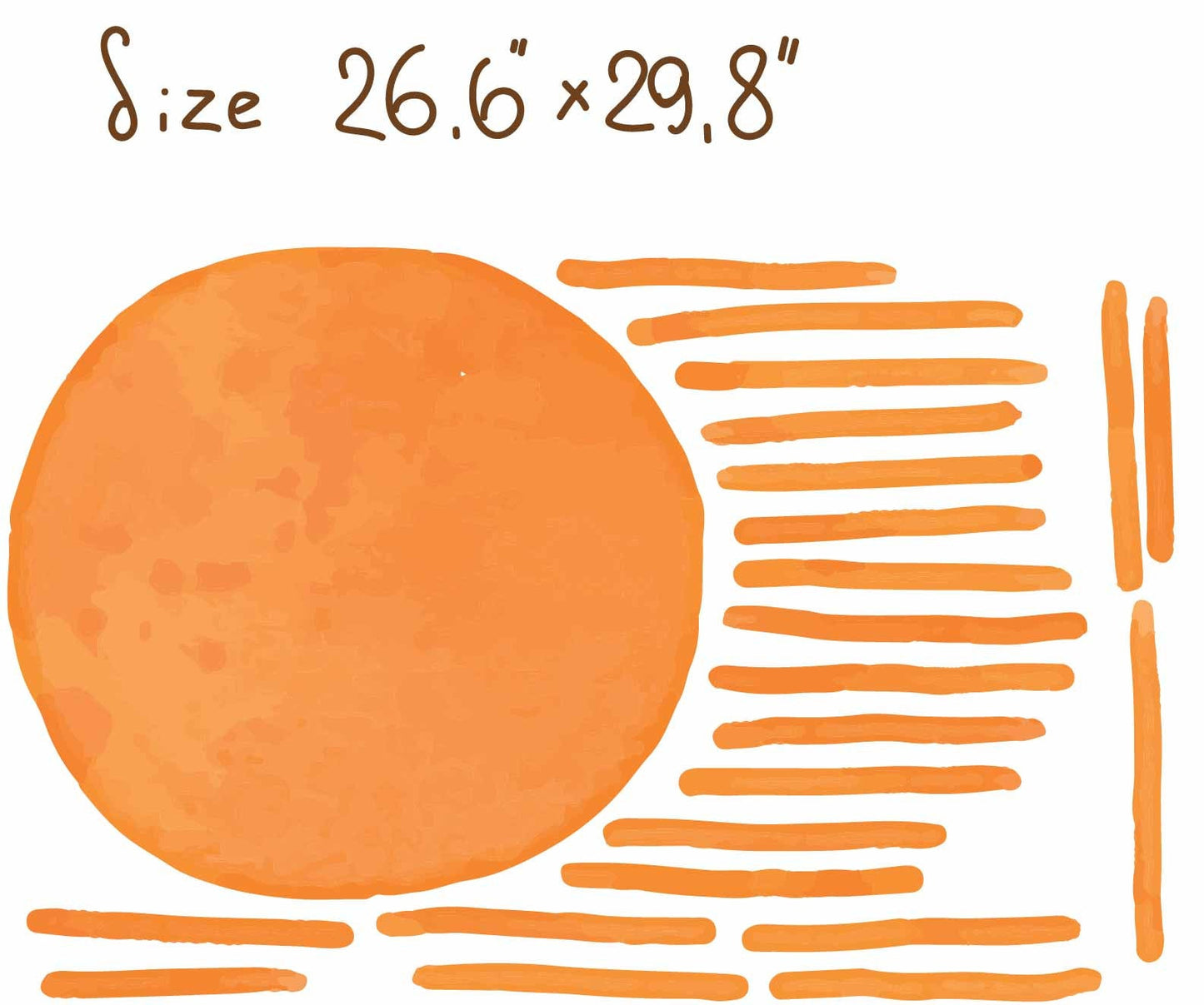 Sun Wall Decal Orange Yellow Sticker, LF233