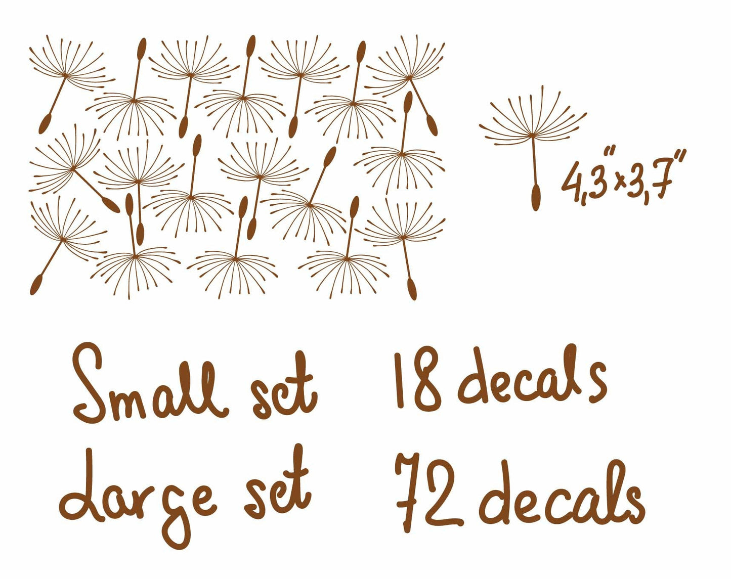 Dandelion Wall Decal Seed Flower Stickers, LF242