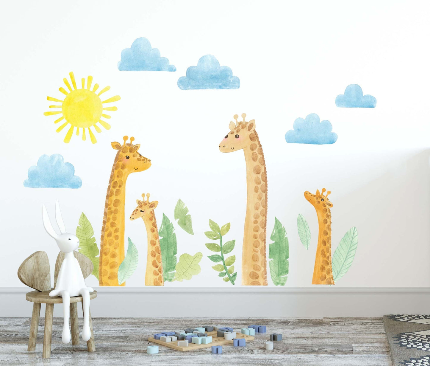 Giraffe Wall Decals Animal Jungle safari nursery Stickers, LF066