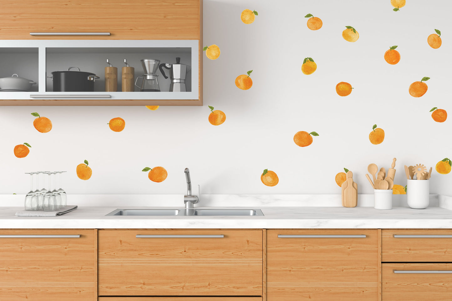Orange Wall Decals Fruit Stickers, LF072