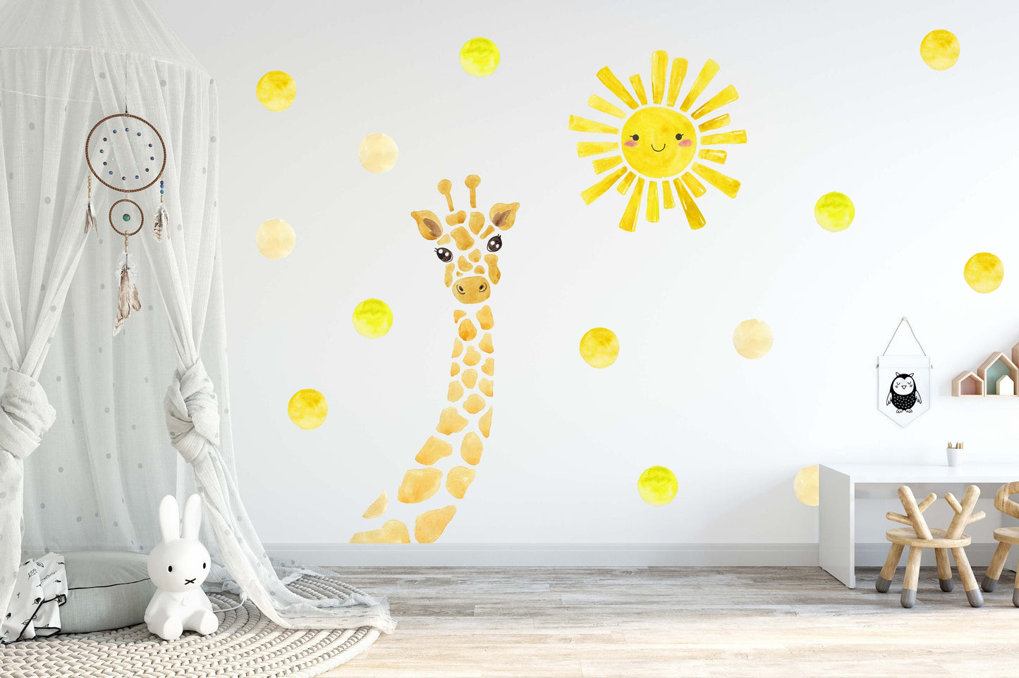Giraffe Wall Decals Fabric Animal Wall Stickers Modern Jungle decor safari nursery, LF076