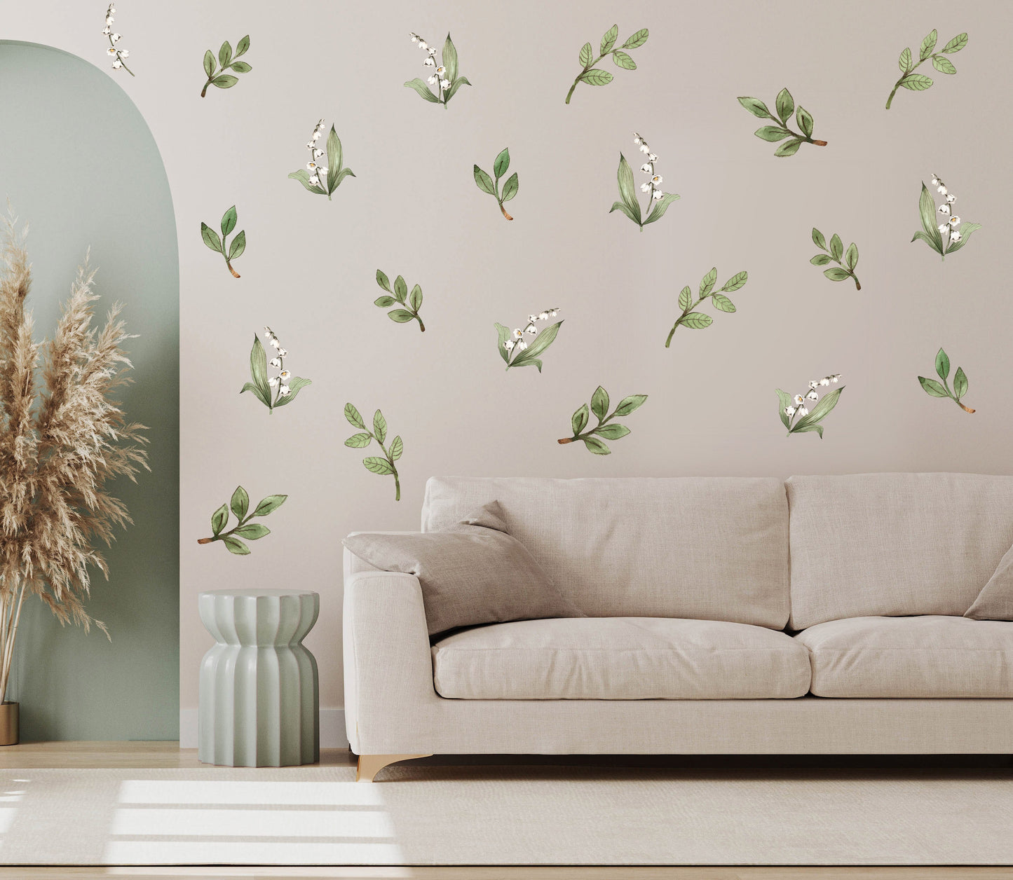 Green Wall Decals Flower stickers Lily of the Valley,  KL0015