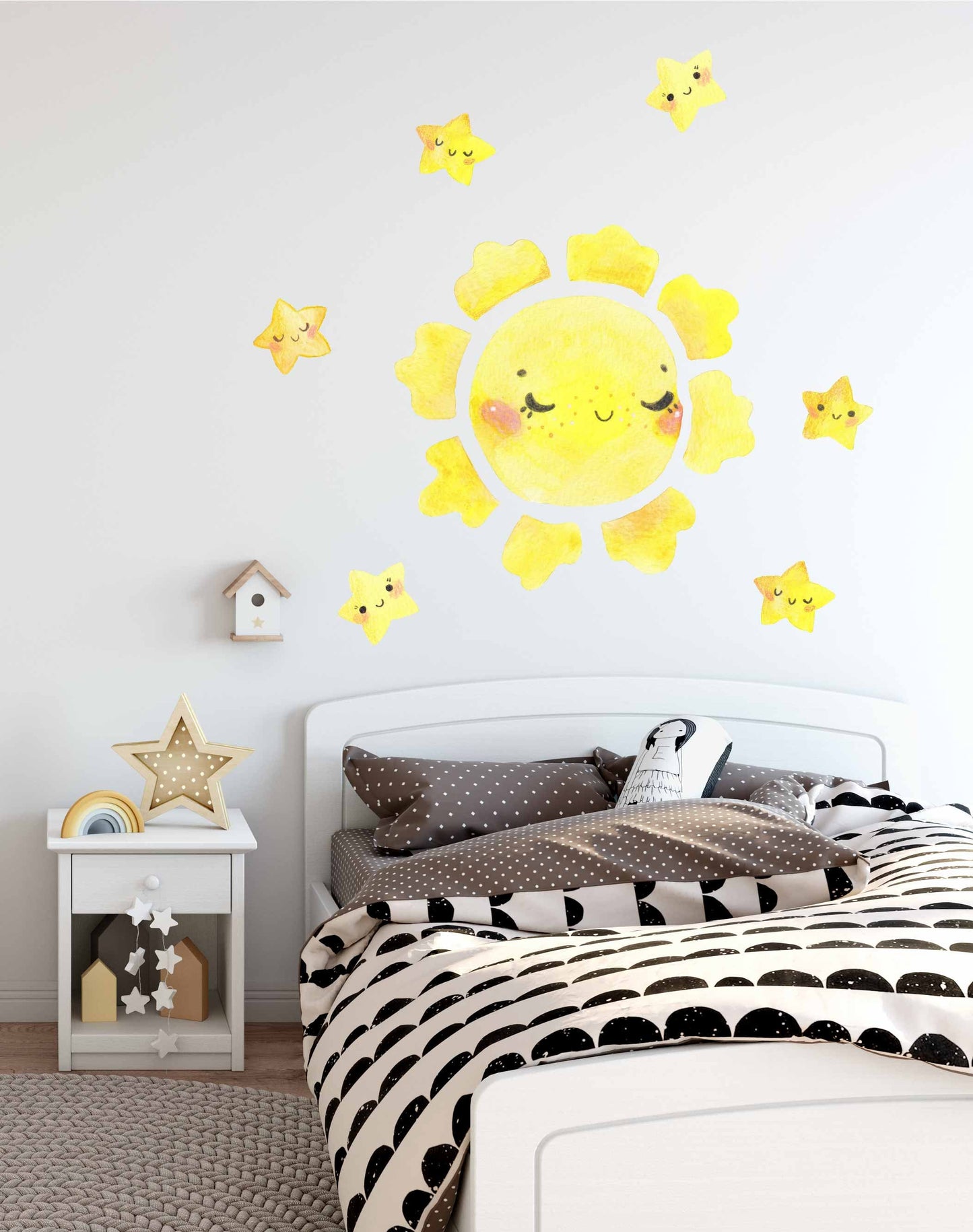 Sun Wall Decal Smile Star Sticker, LF142