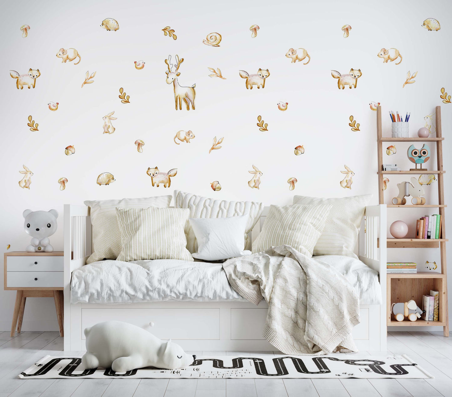 Forest Animals Wall Decals Woodland Stickers Deer Fox Bunny, LF192
