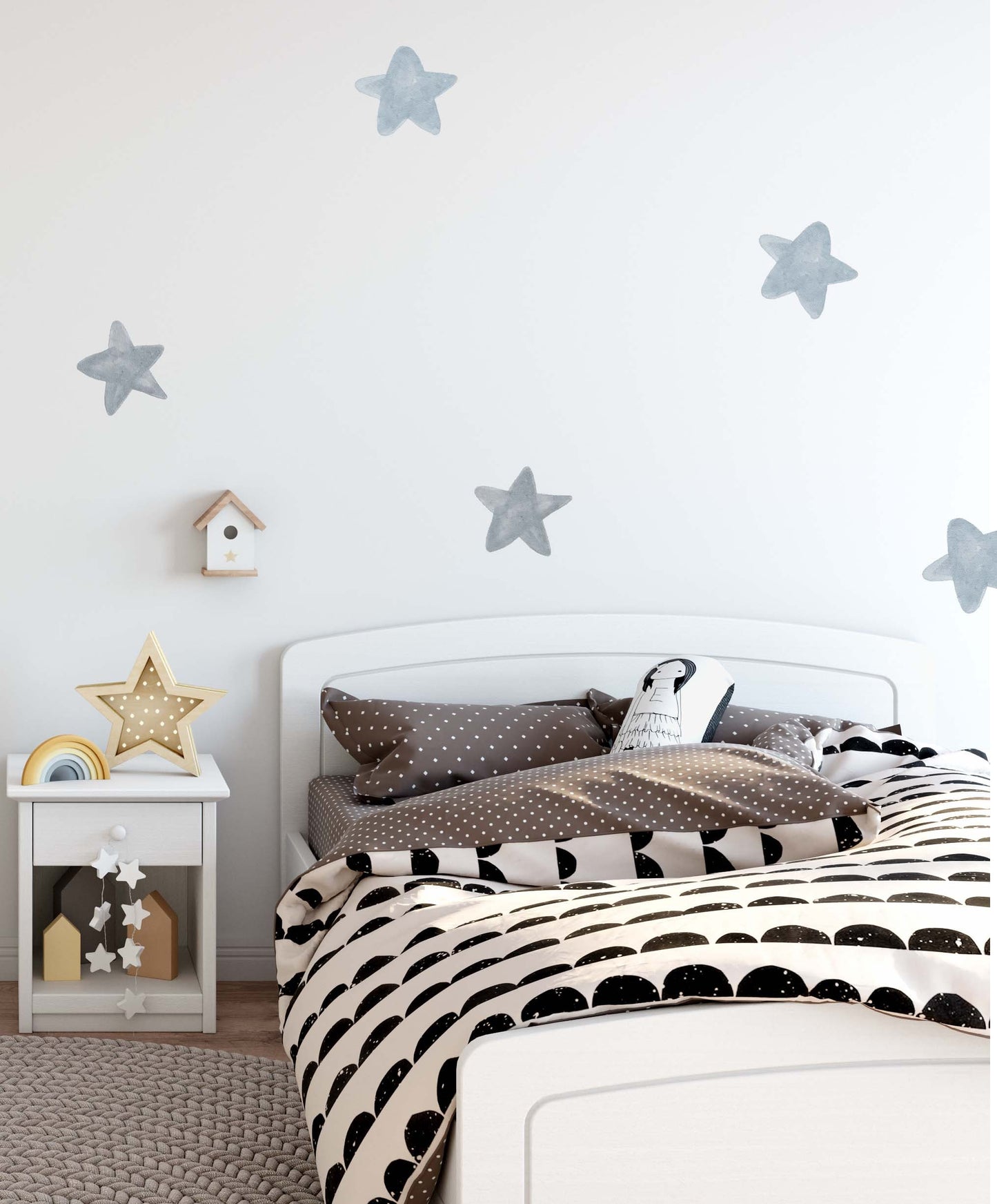 Star Wall Decals Watercolor Stickers Gray, LF194