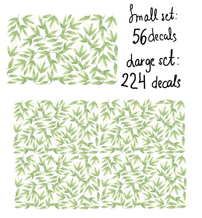 Bamboo Leaf Wall Decals Greenery Stickers, LF263