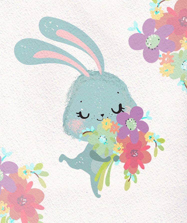 Bunny Rabbit PNG Clipart instant download,Easter commercial use, LF285