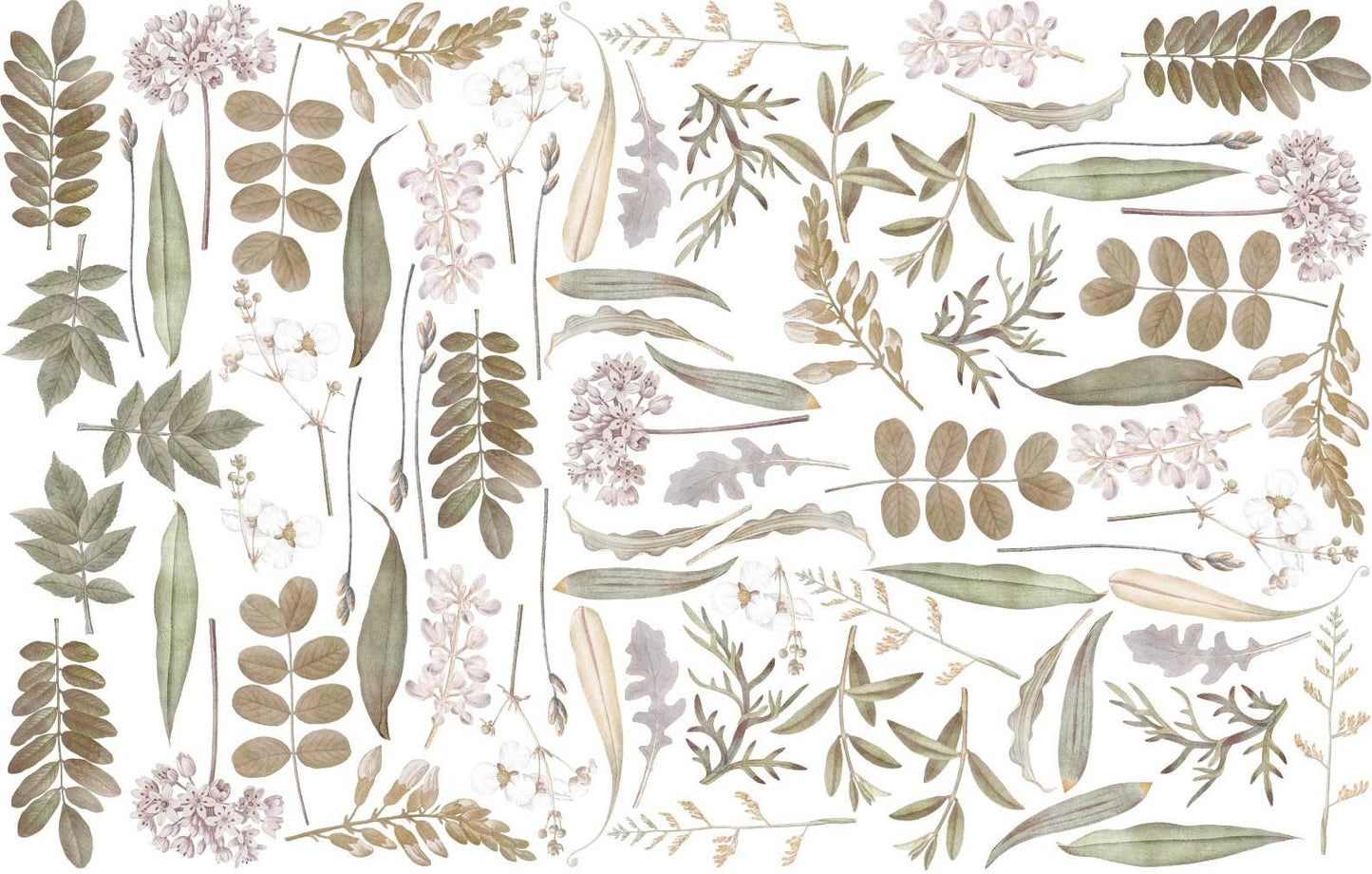 Vintage Wild Flowers Wall Decals Greenery Stickers, LF274