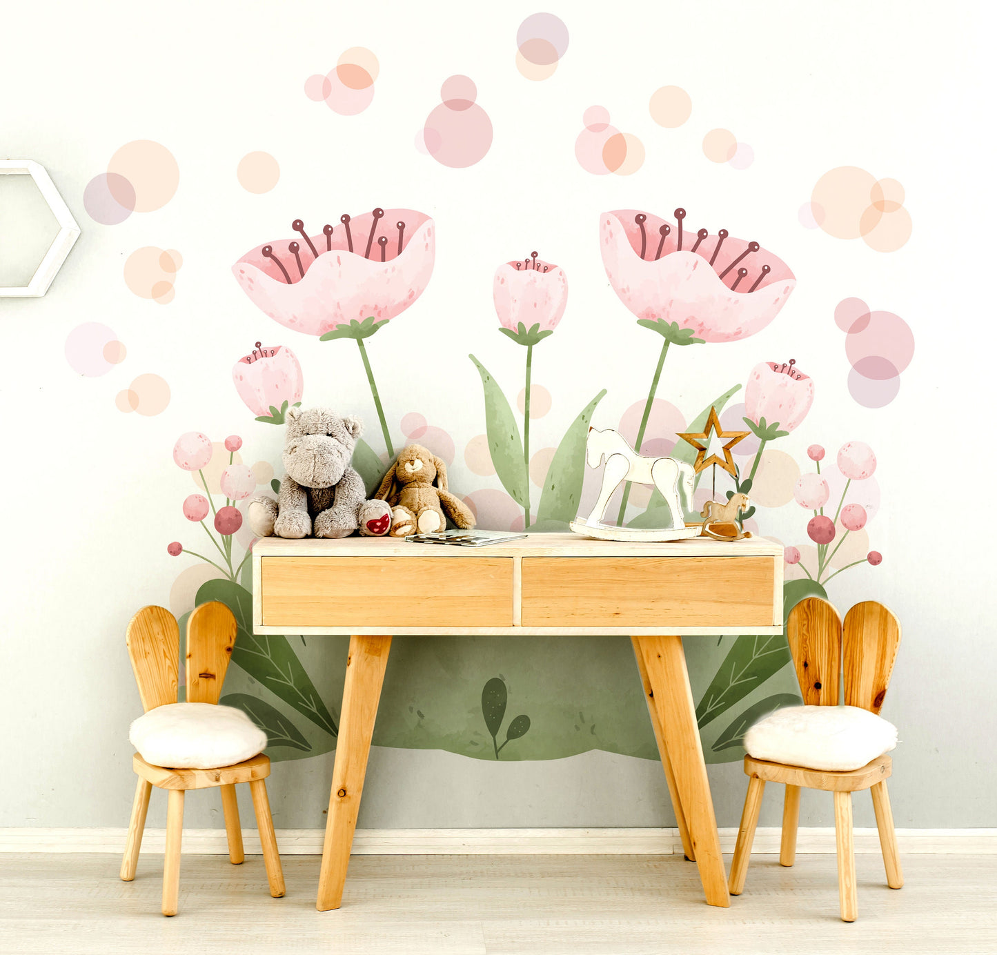 Large Flowers Wall Decals Floral Leaf Sticker, LF270