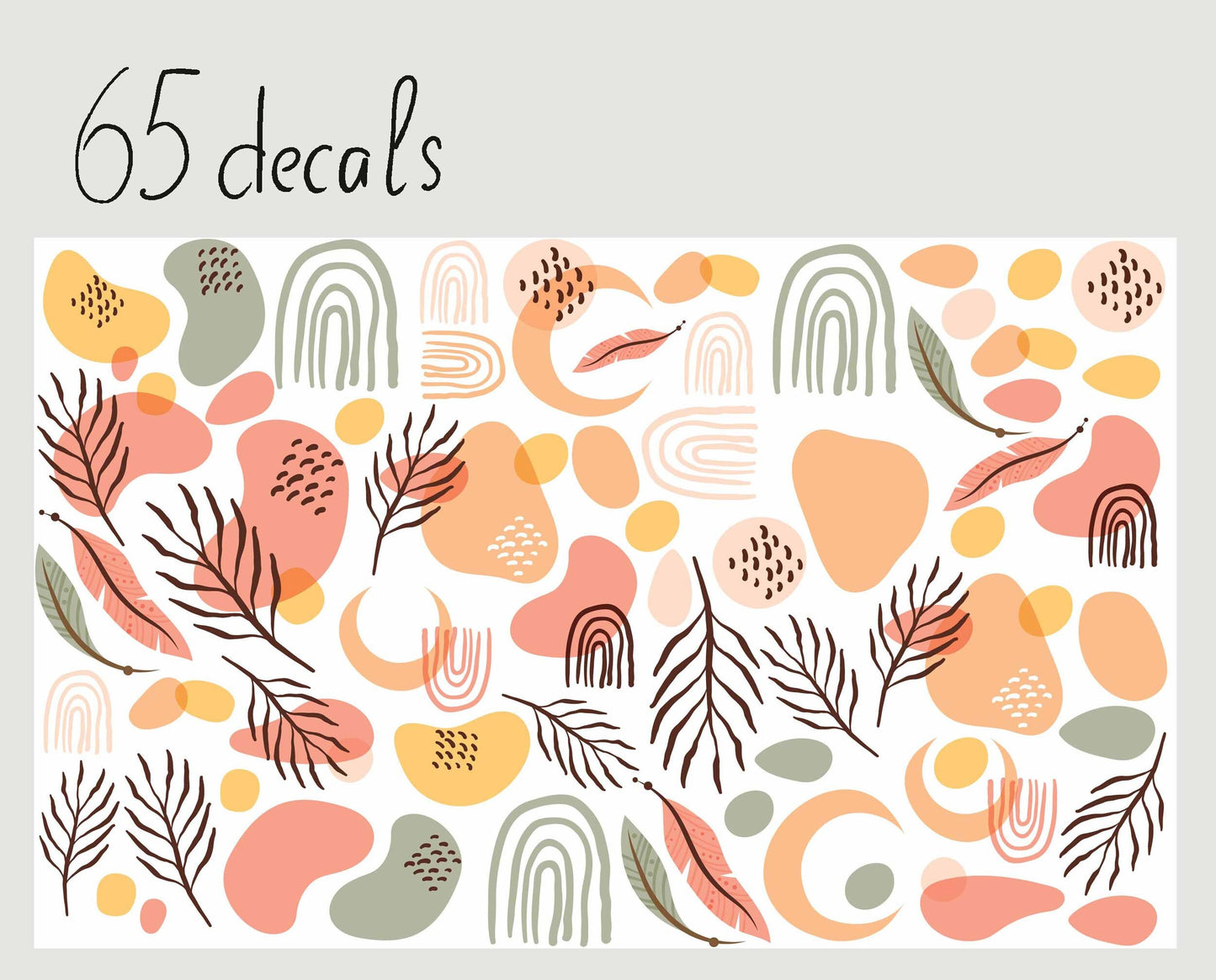 Spots  Color Wall Decals Boho Greenery Stickers, LF278