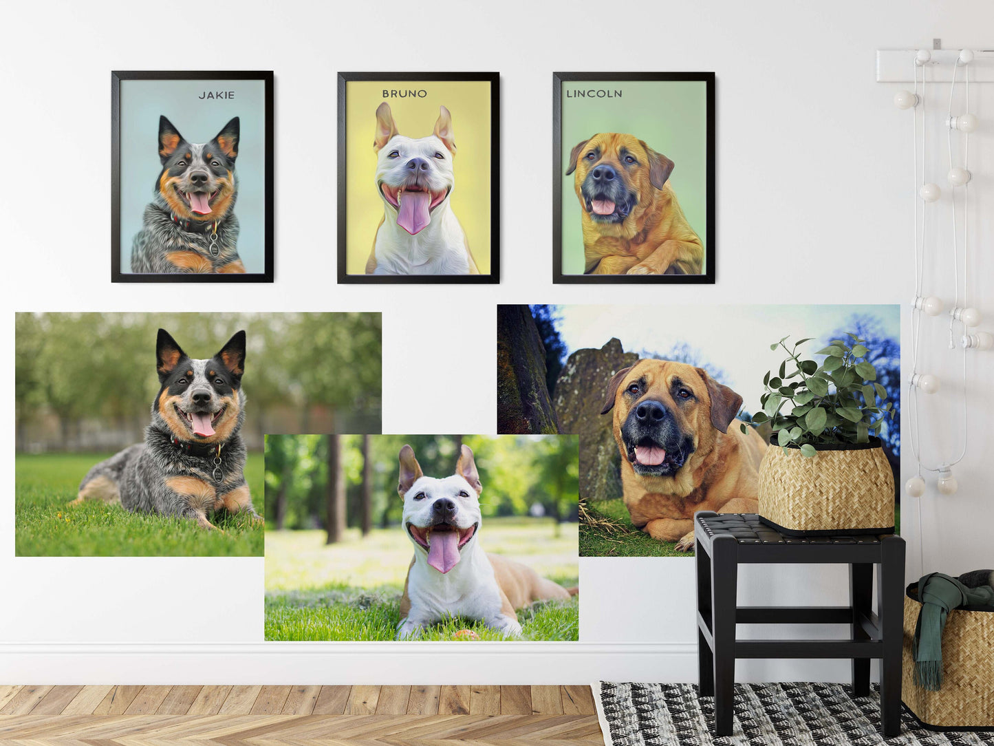 Pet Portrait Custom Print Dog Personalized Wall Art Gift