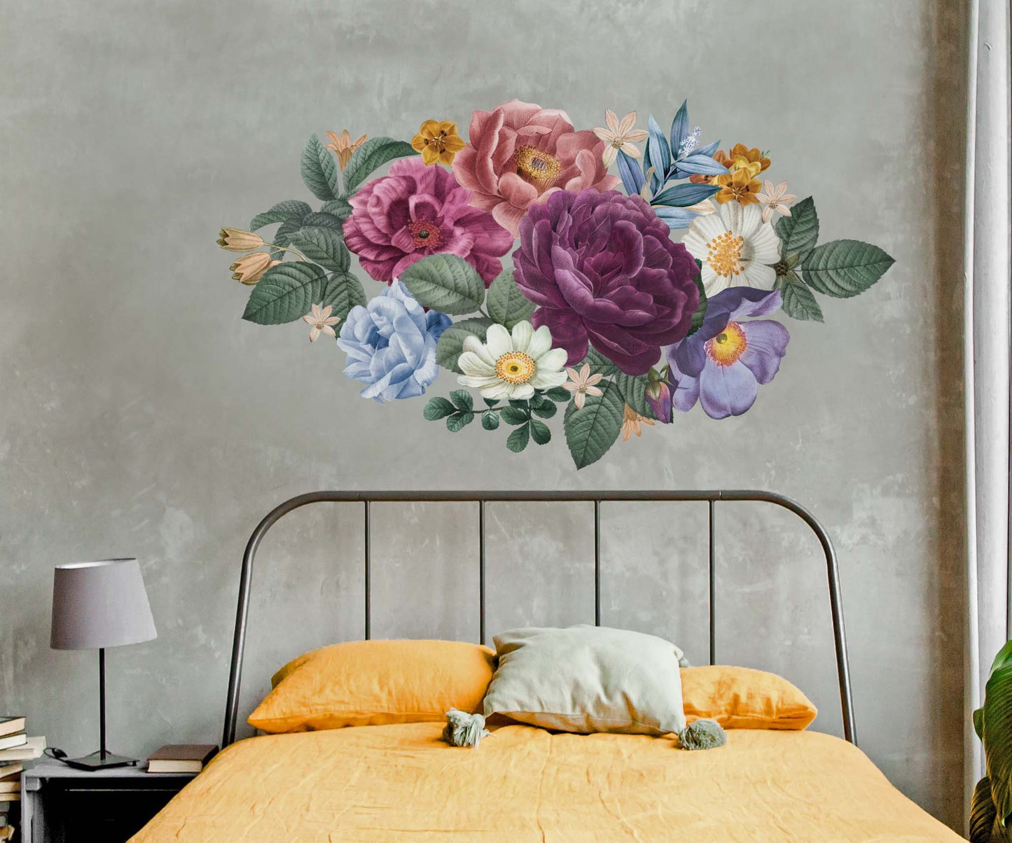 Flowers Wall Decals Peony Different Floral Stickers, LF302