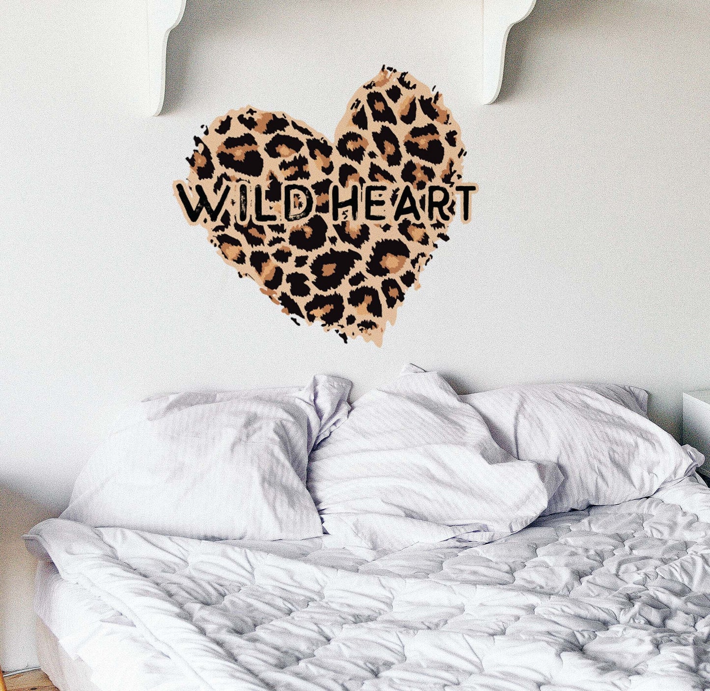 Wild Heart Wall Decal Cheetah spots Stickers Customization, LF322
