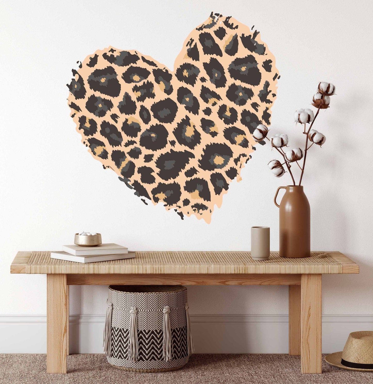 Wild Heart Wall Decal Cheetah spots Stickers Customization, LF322