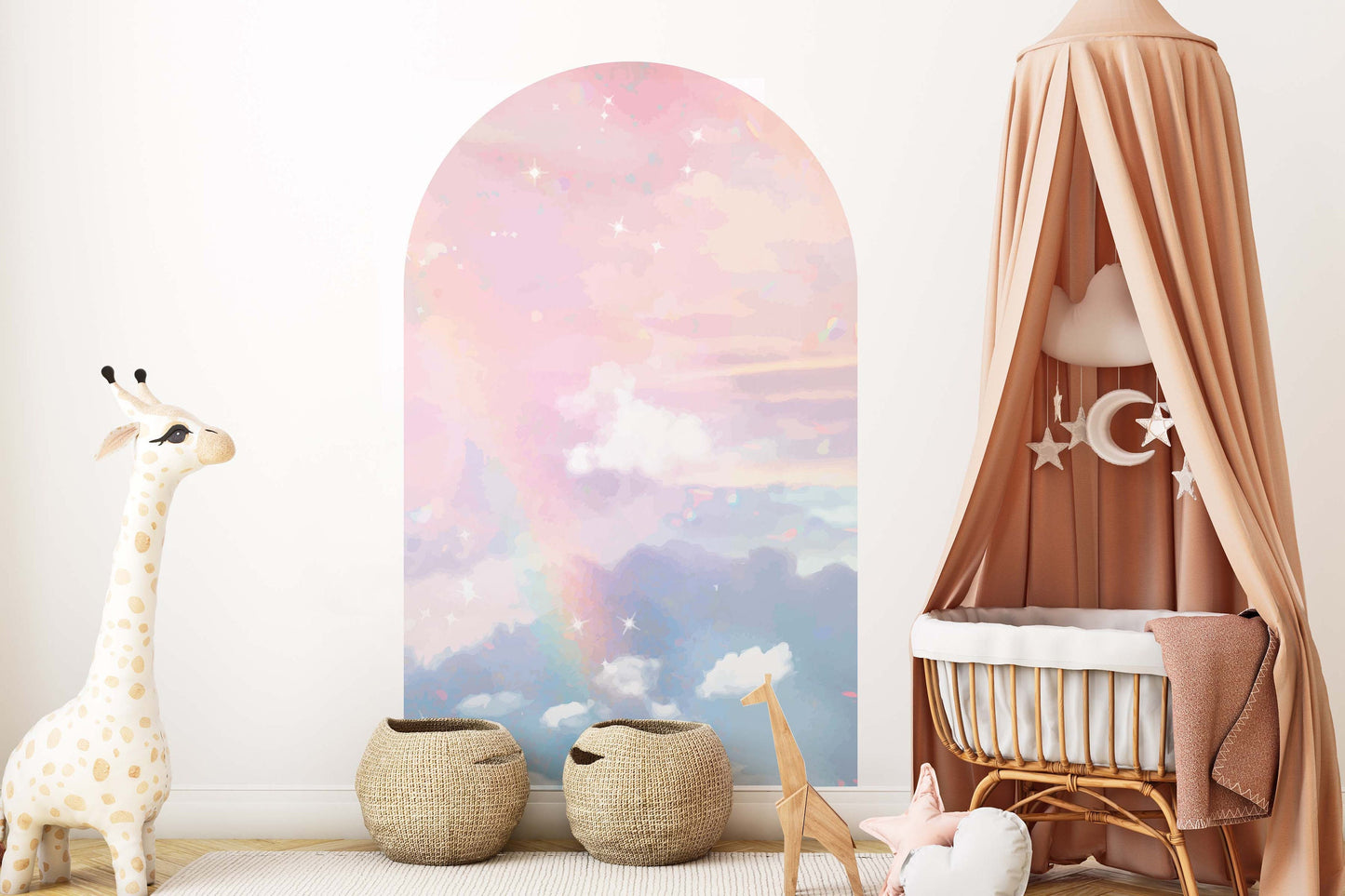 Clouds Wall Decals Arch Headboard Stickers, LF308