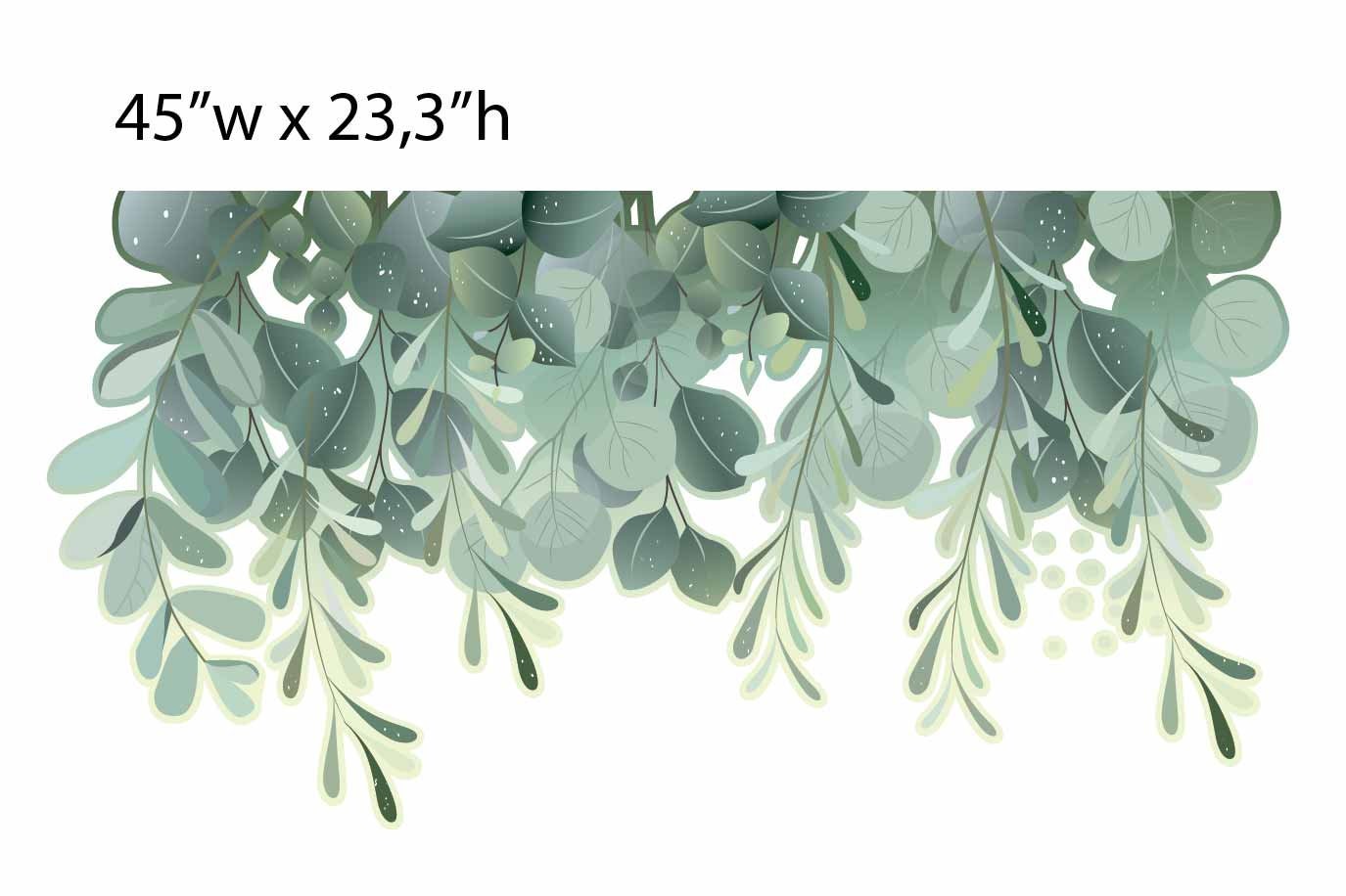 Hanging Greenery Wall Stickers Boho Vines Leaves Decals, LF309