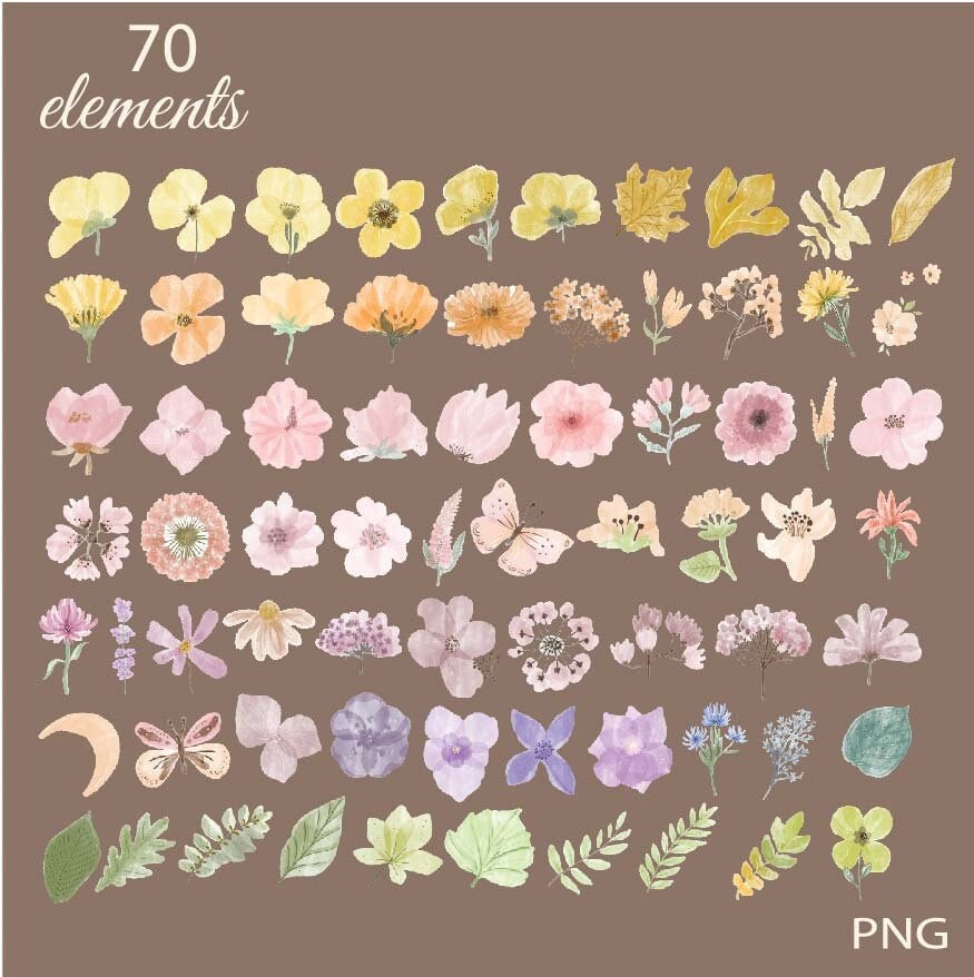Flowers PNG Leaves Clip Art Butterfly Pattern Frame, LF343