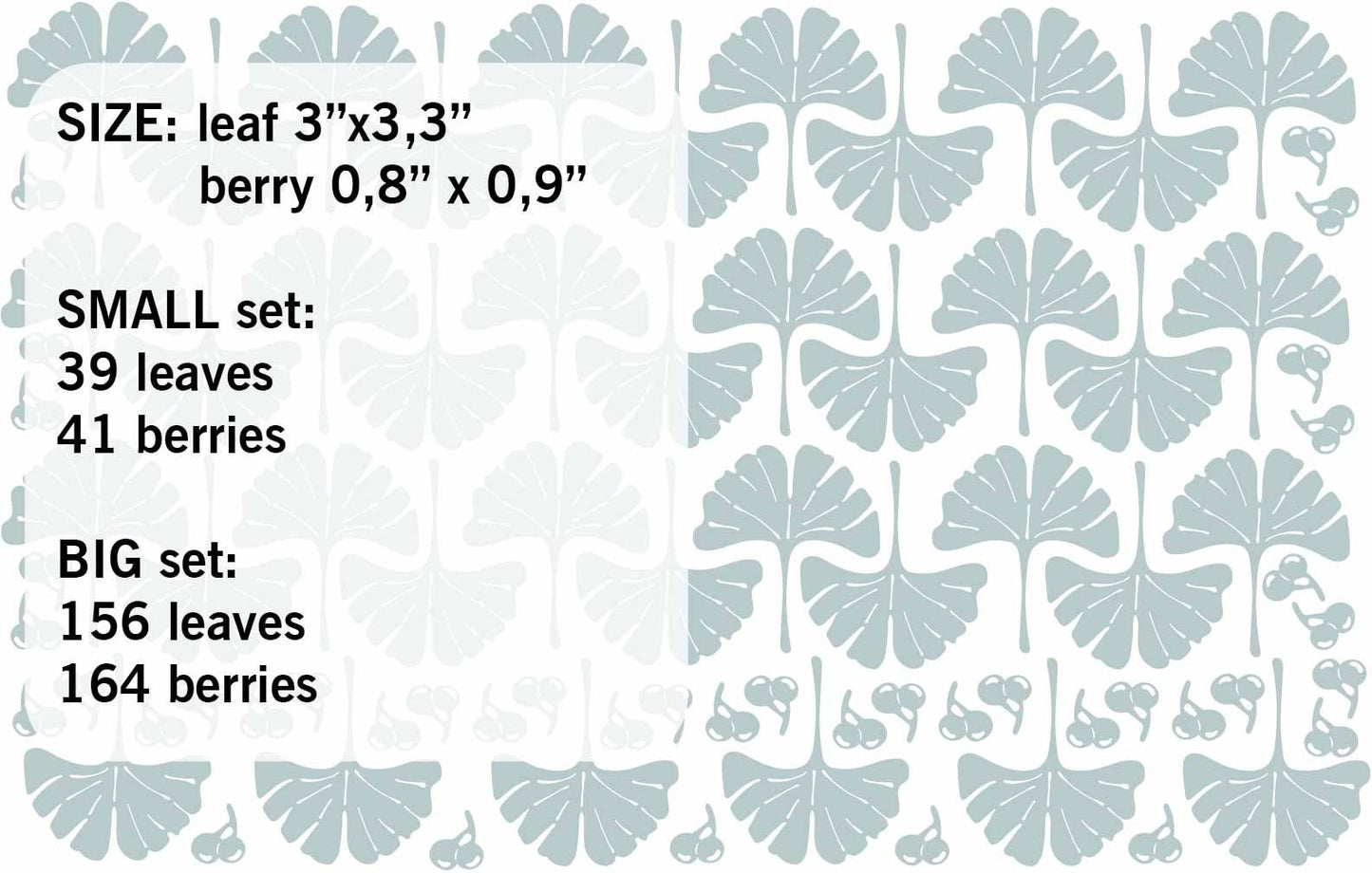 Ginko tree leaves Wall Decals Greenery Stickers, LF377