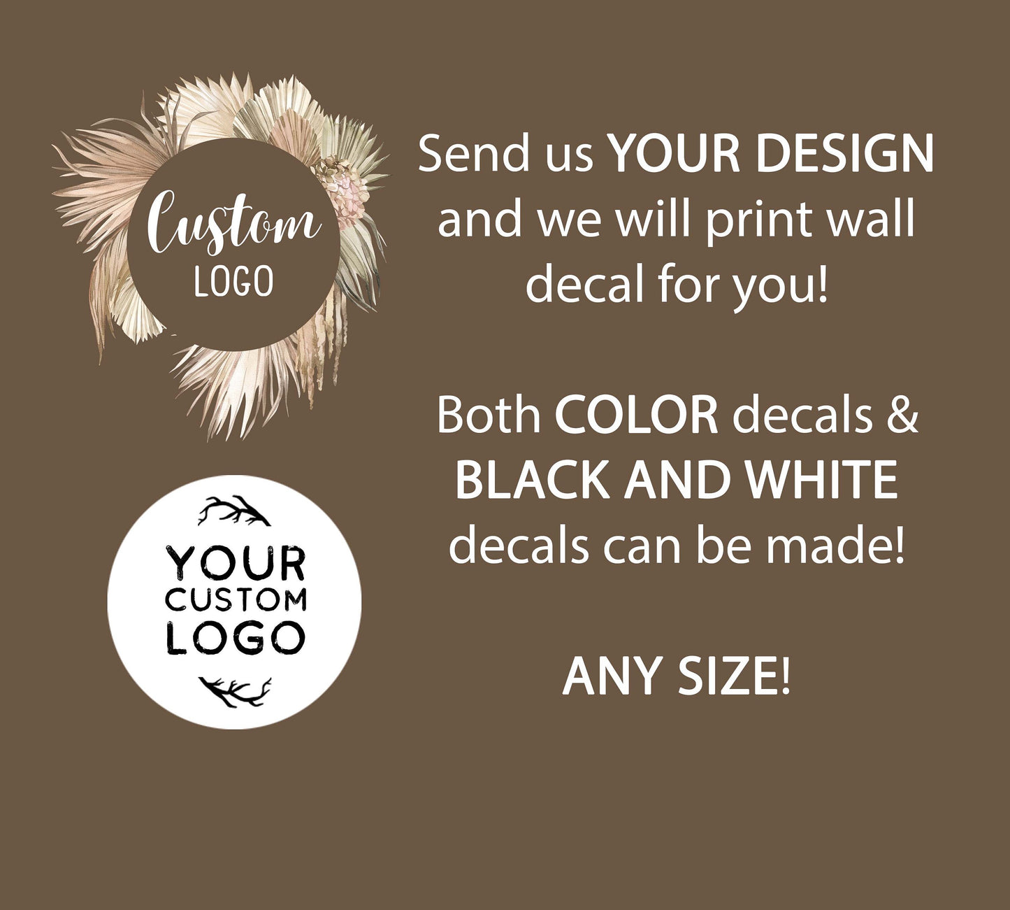 Custom Business Logo Decal Art Decor Sticker Commercial Advertising Select Size Color , LF412