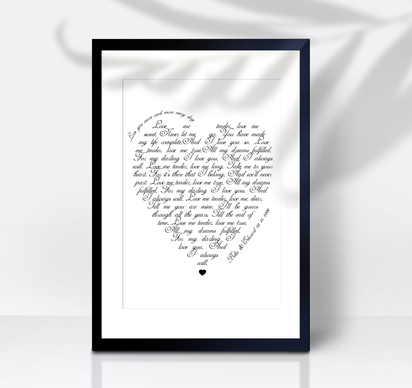 Wedding Song Vows Print Lyrics Poster Anniversary Gift Personalized Custom Names, LF421