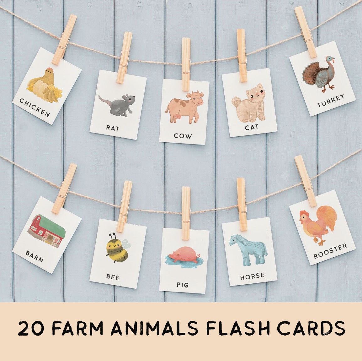 Farm Animals Busy Book Personalized Toddler Printable Preschool Activities Sheets Homeschool Montessori Kids Learning Flash Cards, BBFarm