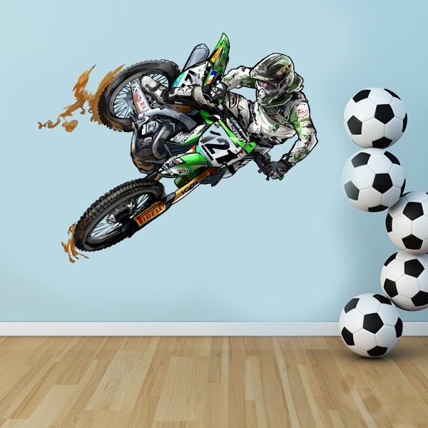 Dirt bike Wall decal Motocross Motorcycle zvr309