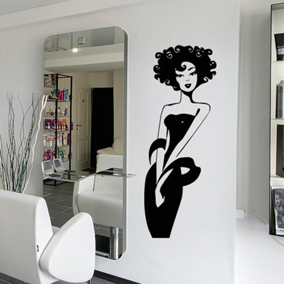Girl Wall decal Beauty Hair Salon decoration  umm1061